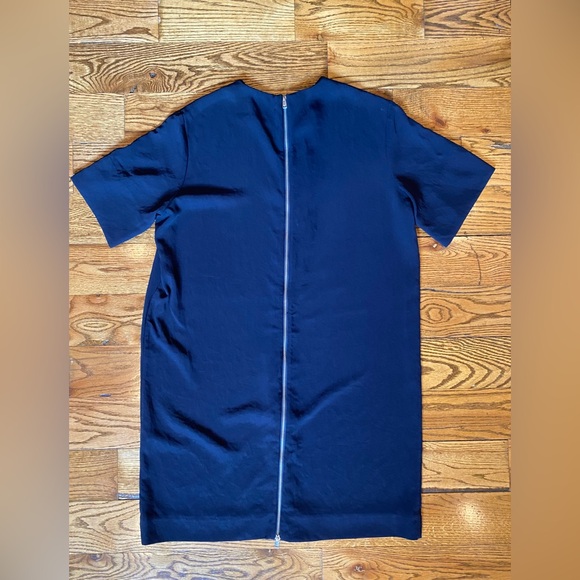 Everlane Japanese Goweave Full Back Zip Dress - Navy - Size 12 - Picture 2 of 9